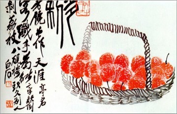 Chinesische Werke - Qi Baishi Litschi Obst Kunst chinesische
